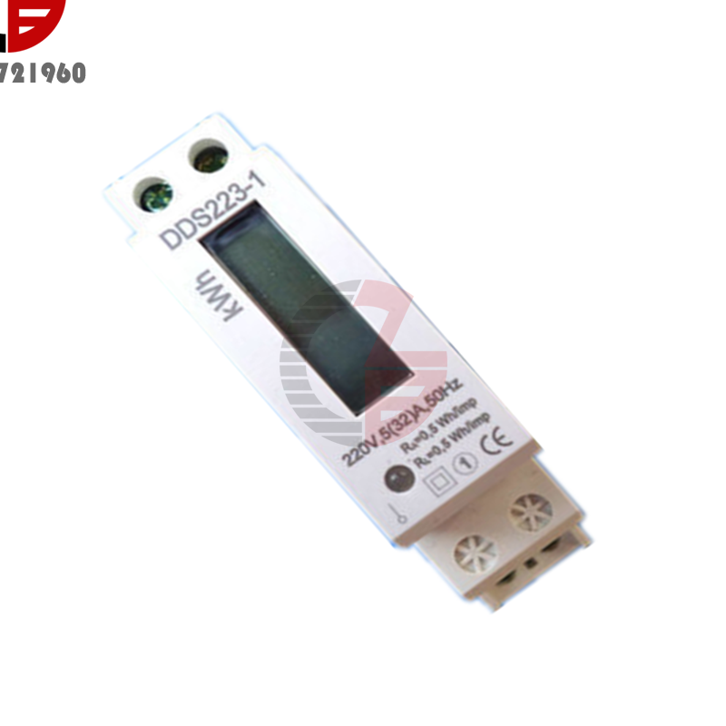 Digital LCD DDS223-1 220V 230V 32A AC DIN Rail Electric Kilo Watt Hour KWH Meter