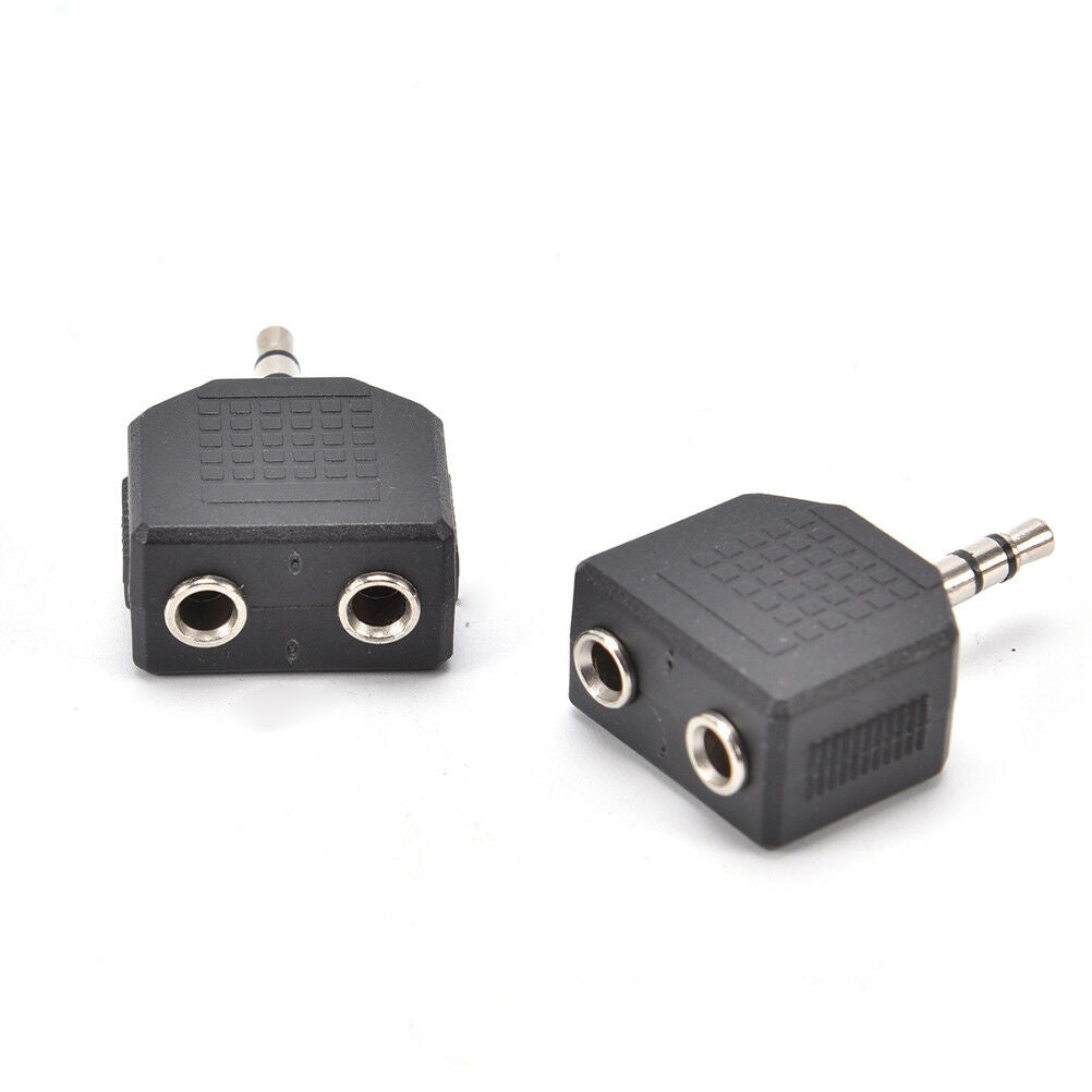 2PCS Audio 3.5mm Jack Male to Double AUX Female Headphone Y Splitter Adapt.l8