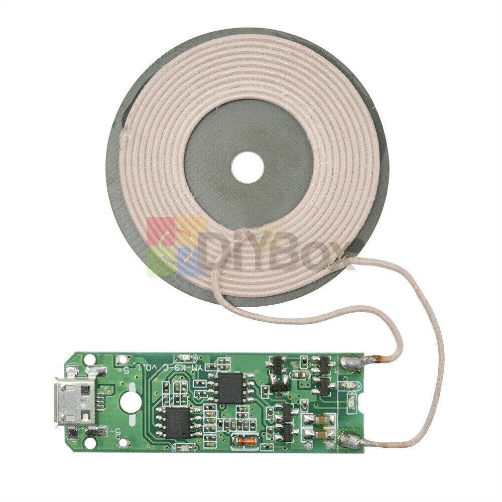 Qi Charger Wireless Module Transmitter Base PCBA Board Coil Universal w/ LED