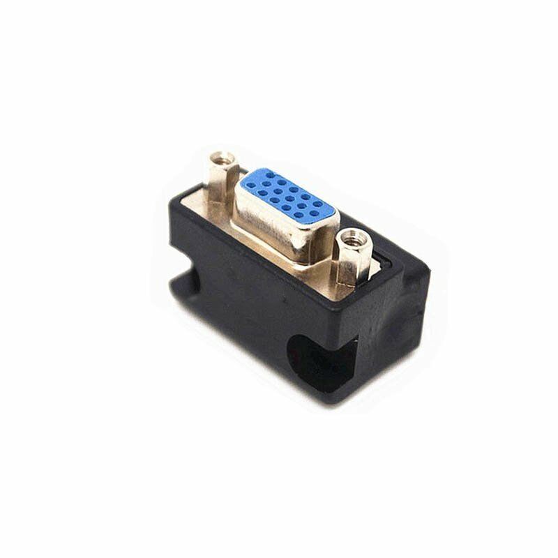New 90 Degree Right Angle 15 Pin VGA SVGA Female To Female Converter Adapter tt