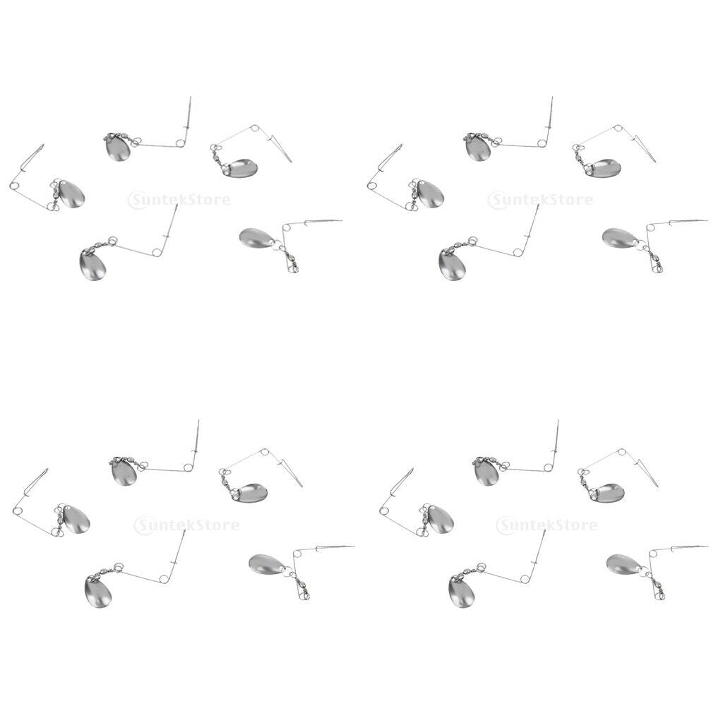 20Pcs Spinners Blades Smooth Spoons Rigs Spinners Spinnerbait Stainless 0.6mm