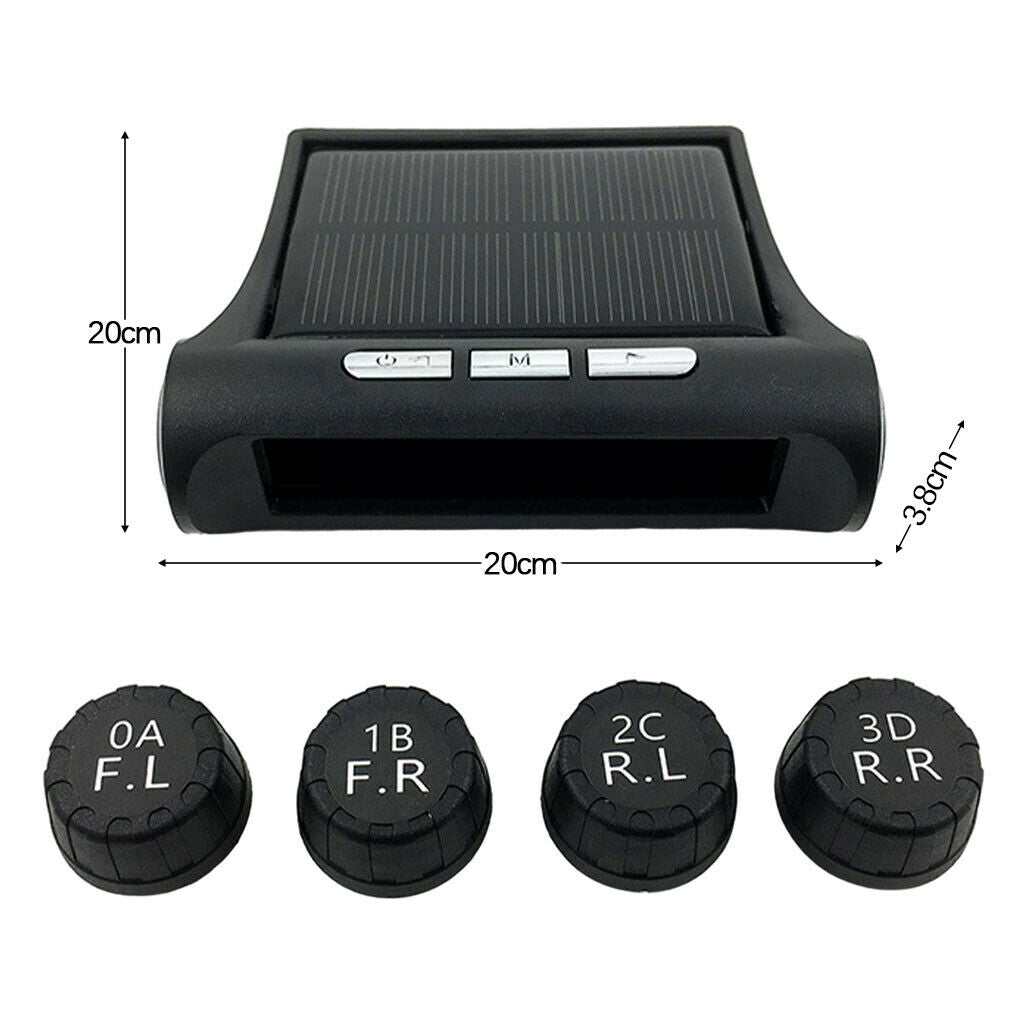 Car Battery Powered Tire Pressure Monitoring System + 4 External Sensor Kit
