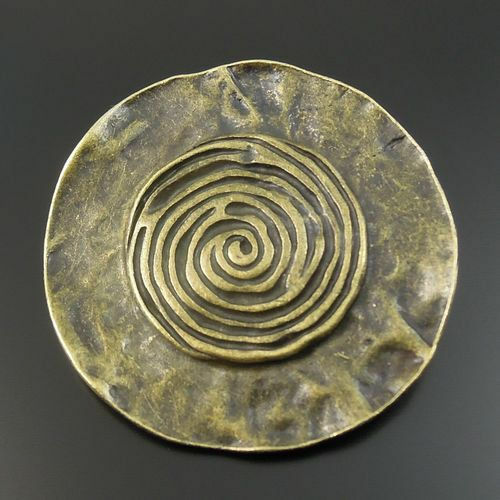 32614 Antiqued Bronze Alloy Round Spiral Vortex Pendant Charms 35*35*2mm 8pcs