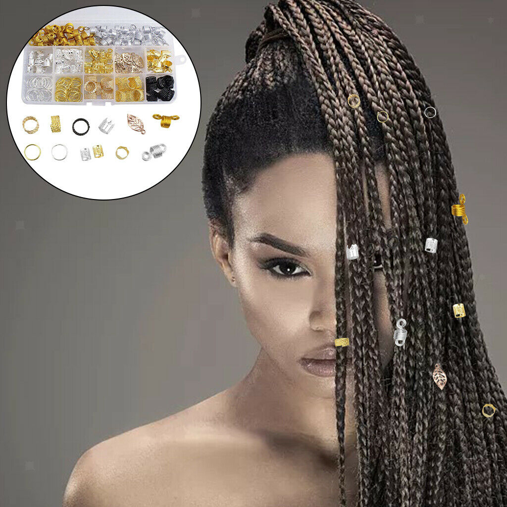 200 Pieces Metal Hair Jewelry Rings Decorations Pendants Hair Coil Dreadlocks