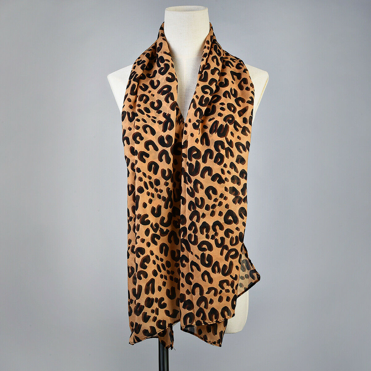 Women Leopard Print Soft Chiffon Shawl Scarf Long Wrap Stole Scarves Fashion HN