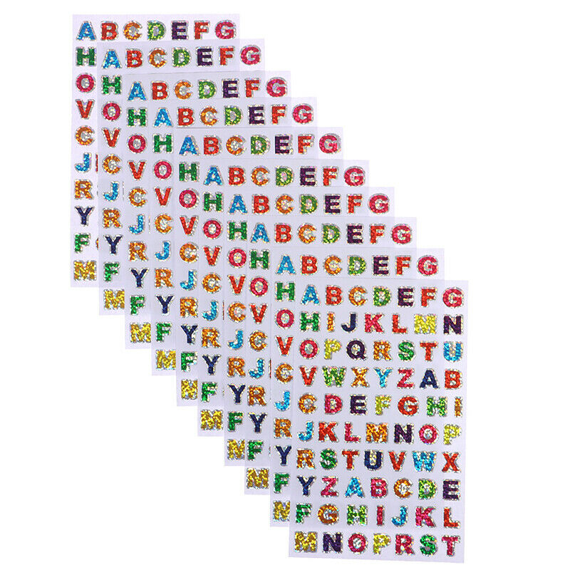 700pcs/10sheet Glitter Letter Self-Adhesive Stickers For Scrapbook Embell.l8