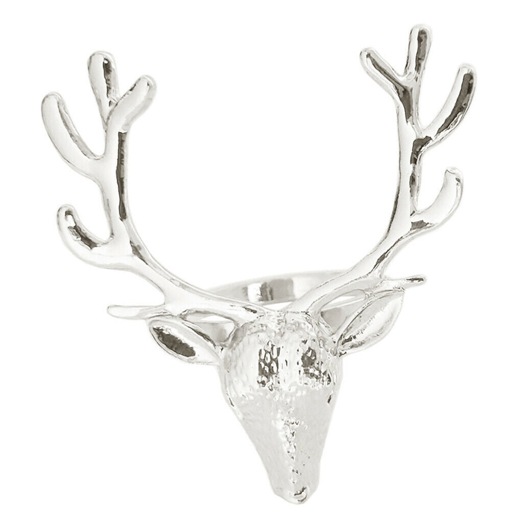 Pack 10PCS Reindeer Design Napkin Rings Tissue Holder for Bar Counter Restaurant