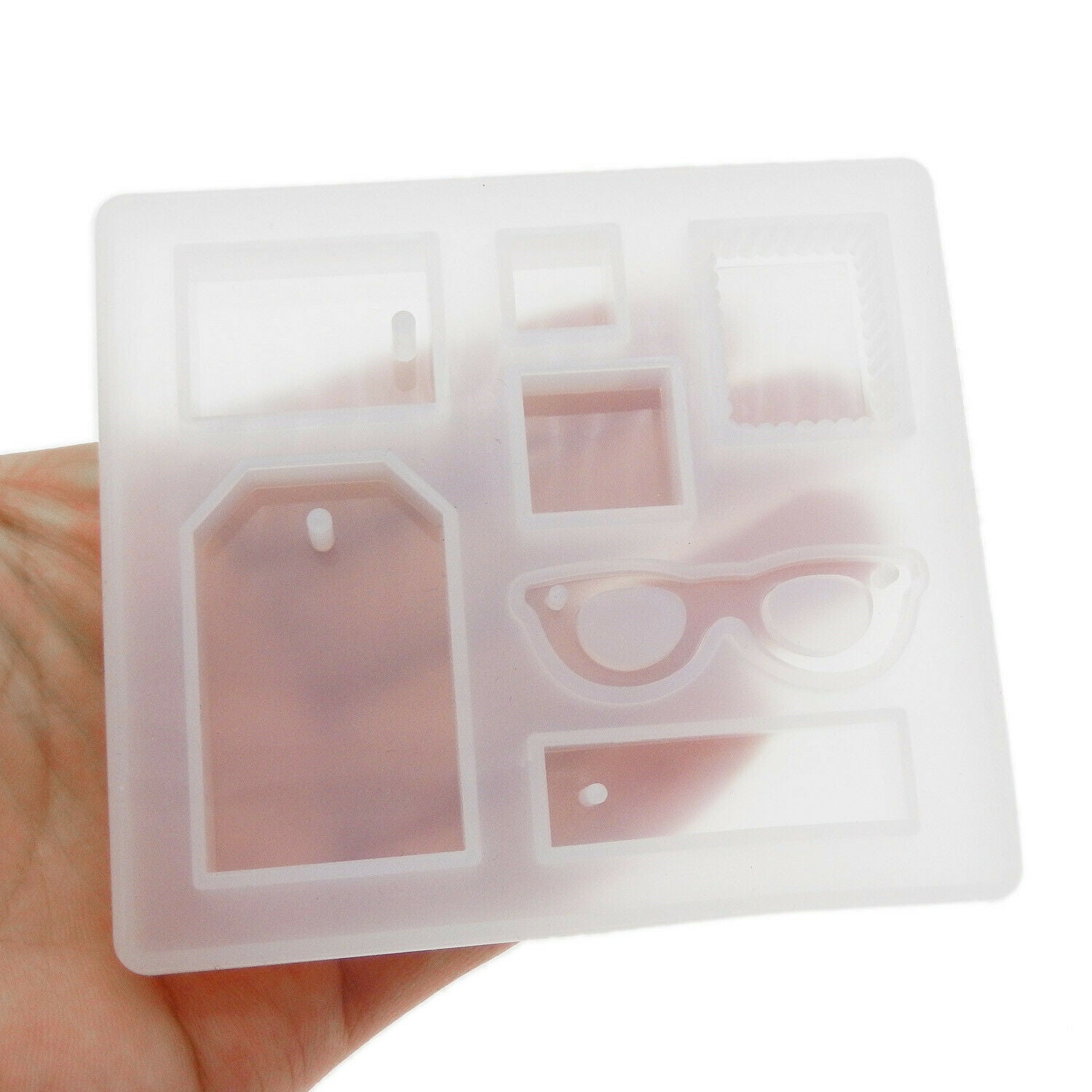 1pc Glasses Rectangle Silicone Casting Molds Tool Mould Pendant DIY Accessories