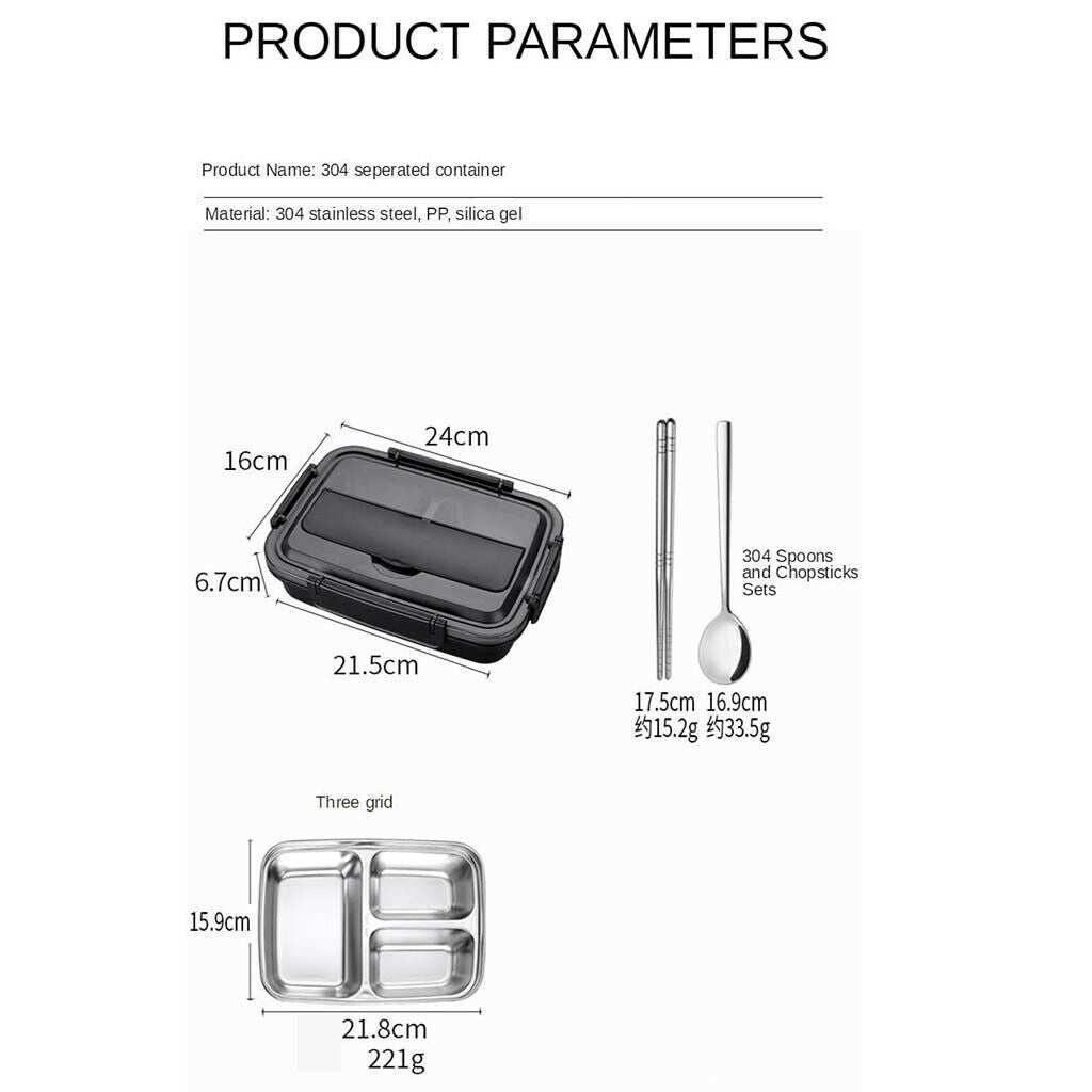 Stainless Steel Lunch Boxes Bento Box With spoon and chopsticks