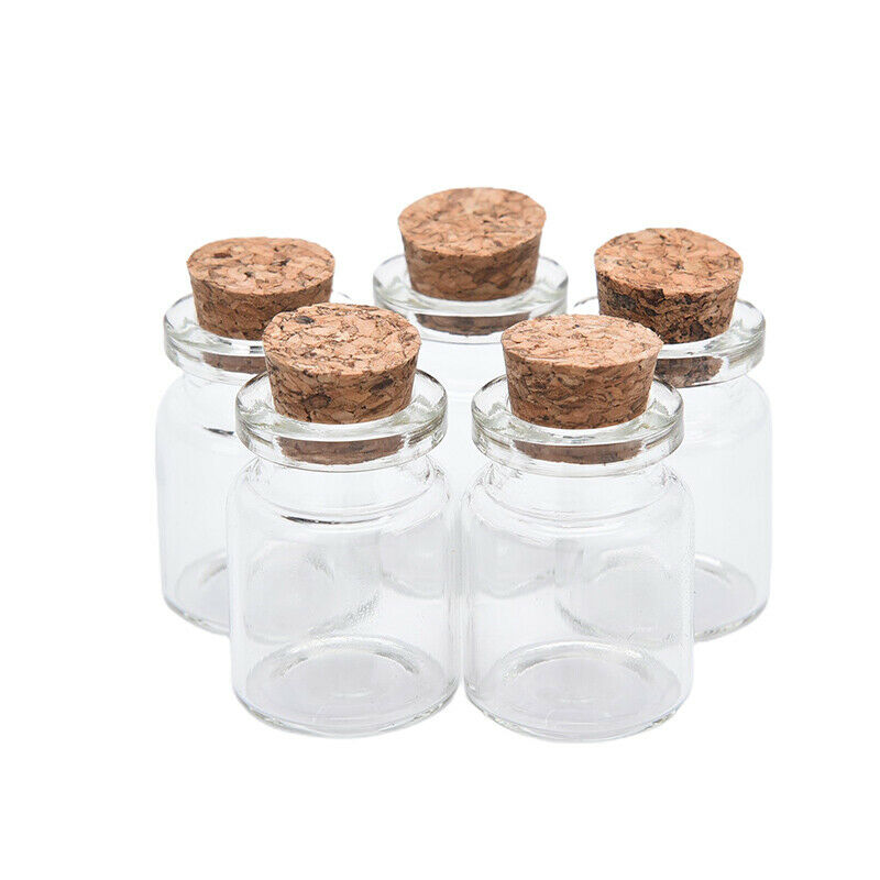 10Pcs Mini Glass Wishing Bottle with Cork Bead Jewelry Containers DIY DecoratiI7