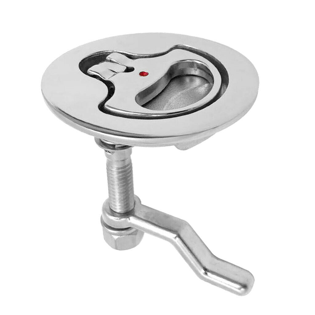 Marine Boat Hatch Handle Lift Flush Cam Latch with Back Plate, 316 Stainless