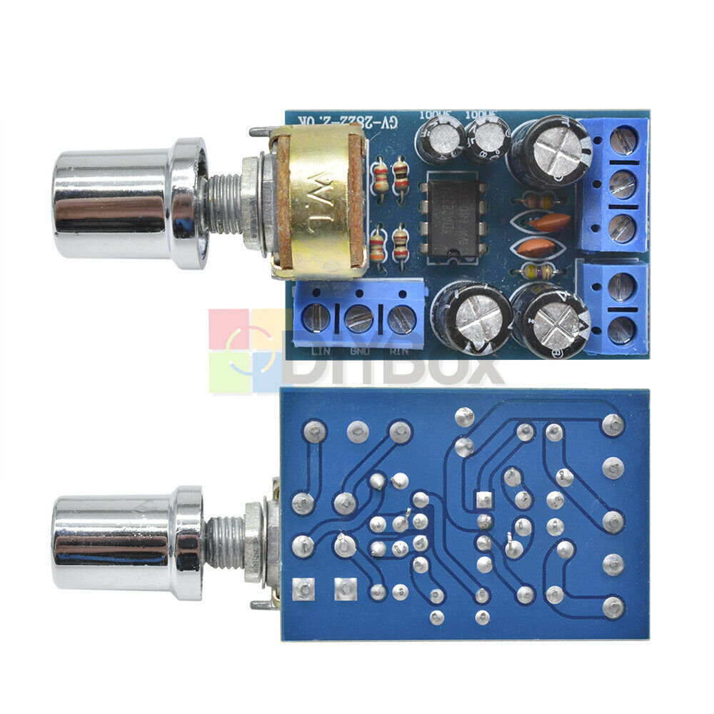 TDA2822M Mini 2.0 Channel 1W×2 Stereo Audio Power Amplifier Board DC 5V 12V CAR