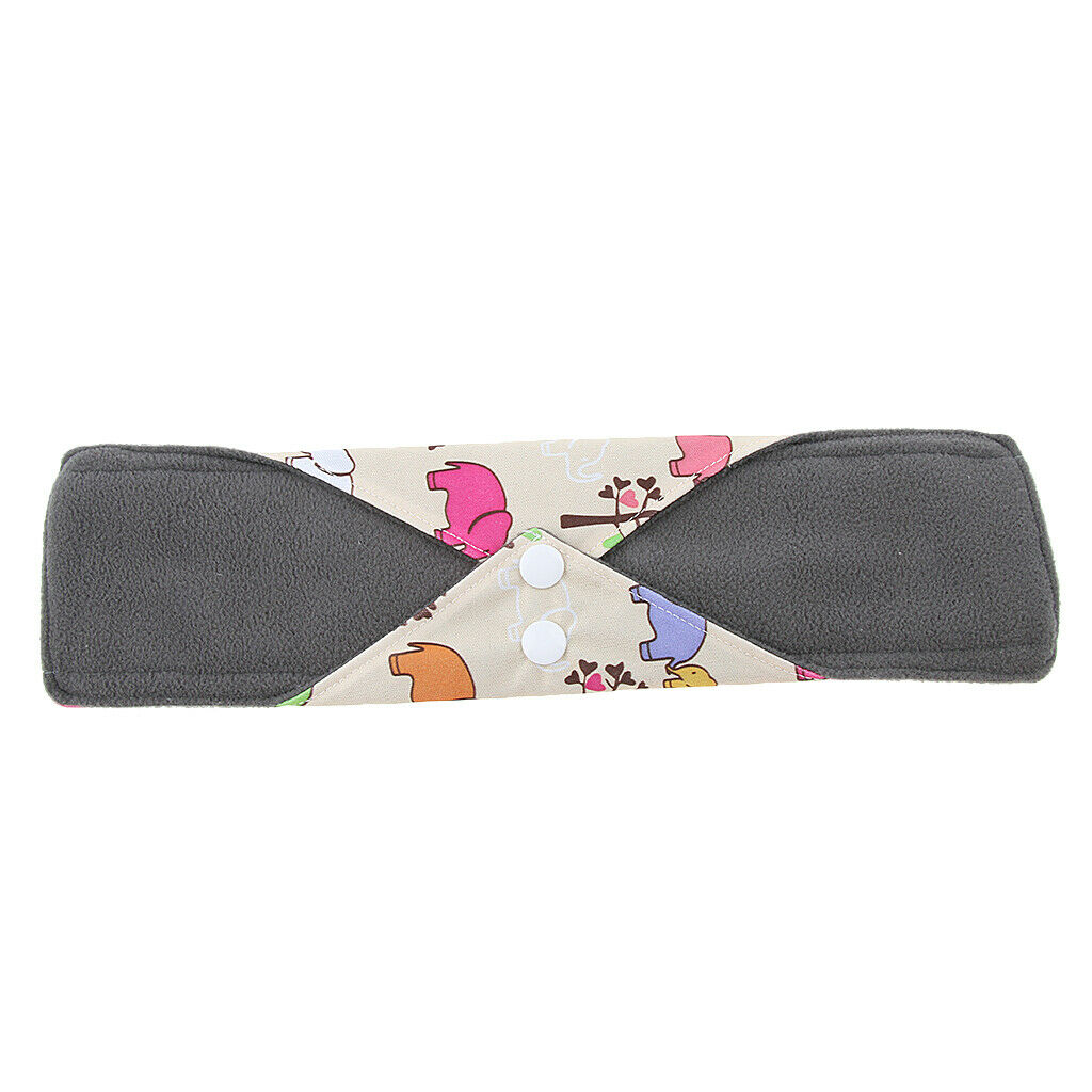 6Pcs 11.8" Bamboo Cloth Menstrual Pads Sanitary Napkins Washable Breathable