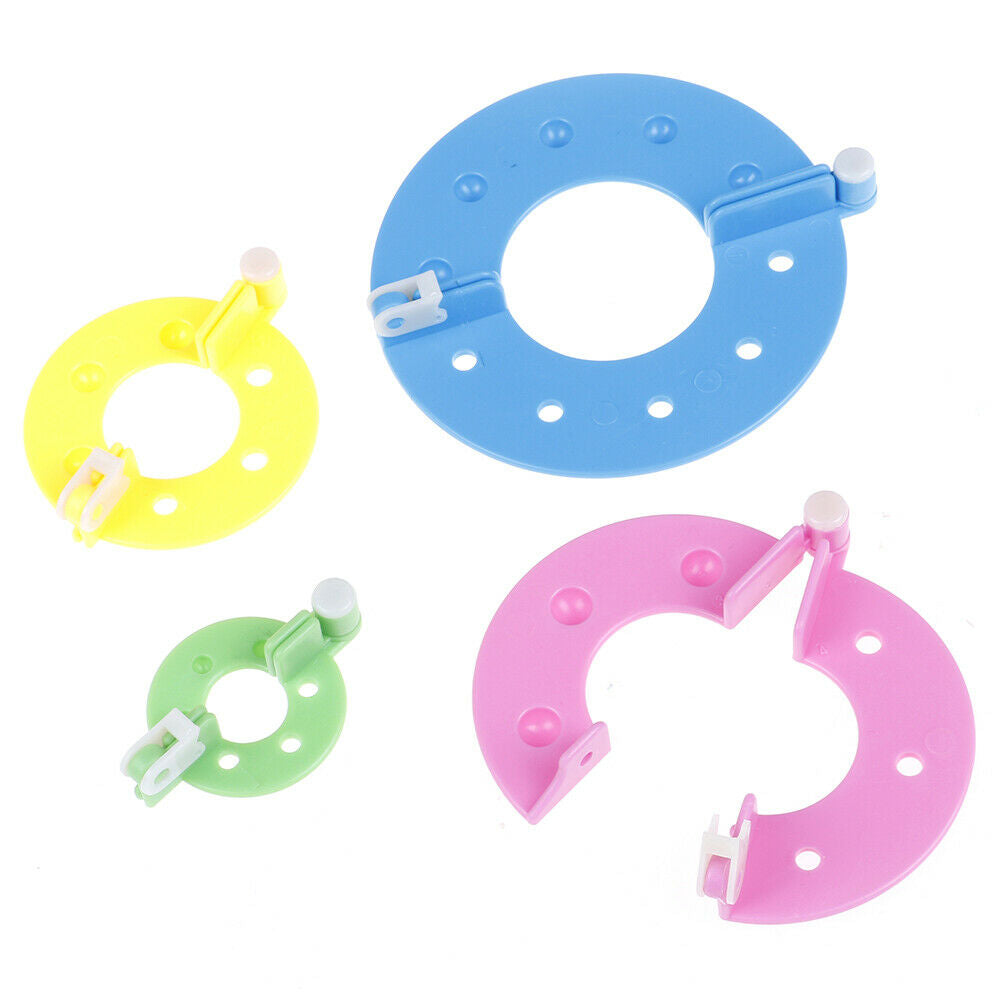 8PCS 4 sizes Fluff Ball Weaver PomPom Maker Knitting Loom Kit .l8