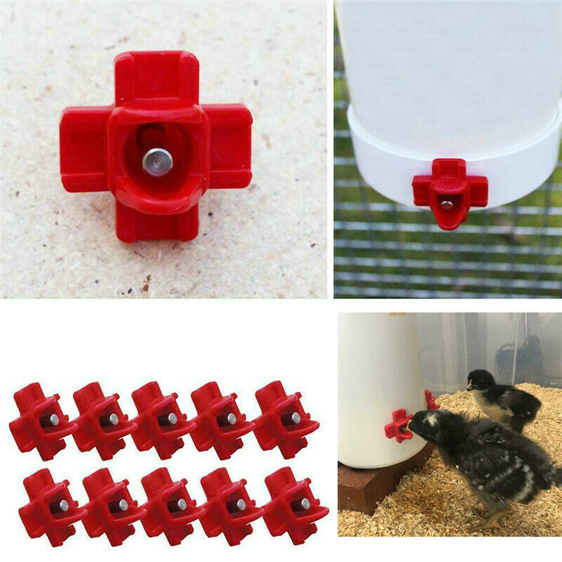 20 Pcs Horizontal Side-Mounted Automatic Poultry Drinker Chicken Water Nipple