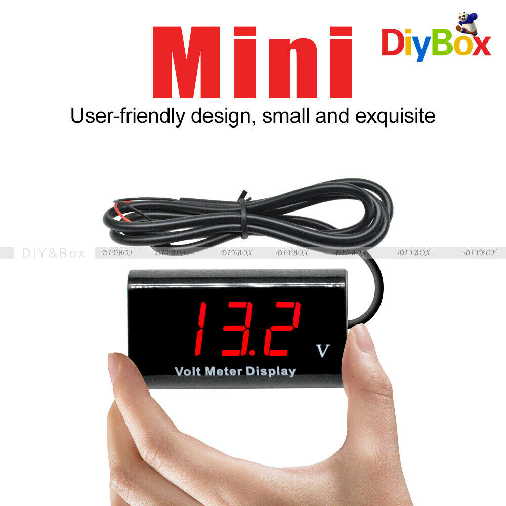 Digital 0.56" Red LED Panel Voltmeter DC 12V IPX6 Waterproof Volt Meter For Car