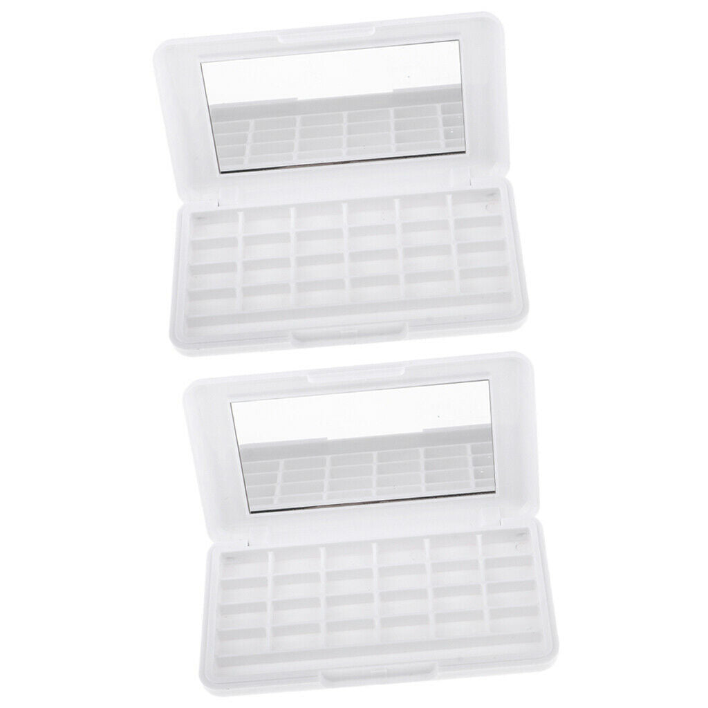 24 Wells Empty Eyeshadow Palette Case Box Tray W/ Mirror for Lipstick Blush