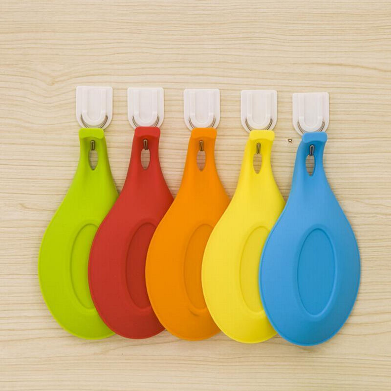 Silicone Spoon Rest Heat Resistant Kitchen Utensil Spatula Holder Cook .l8