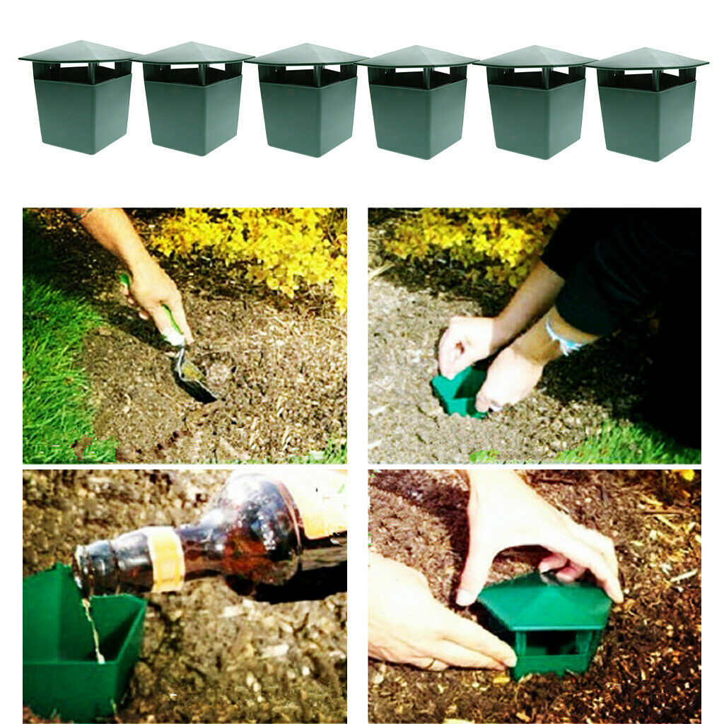 6 x Plastic House Slug Leech Snail Gintrap Farm Protector Box Snail Cage