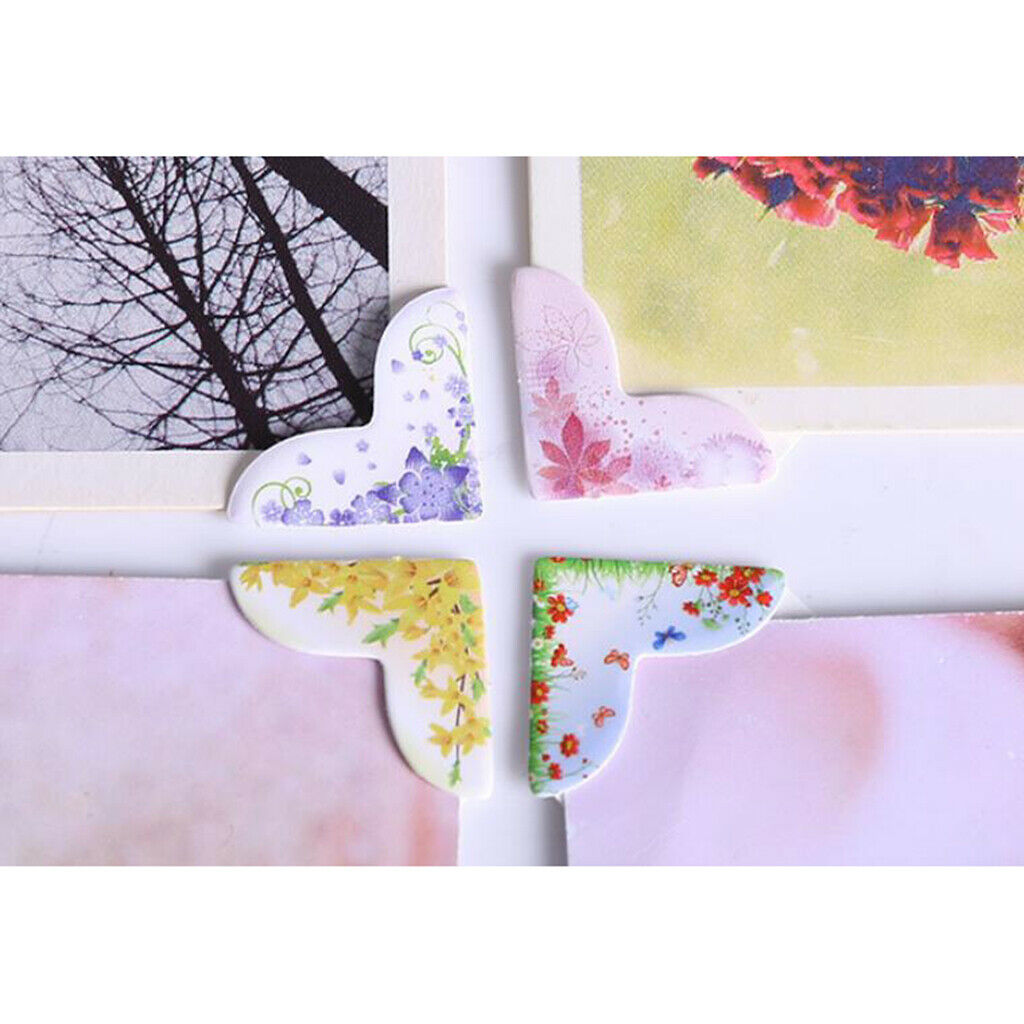 6 Sheets Photo Corners Self Adhesive for Scrapbook Picture Albums Mixed Color