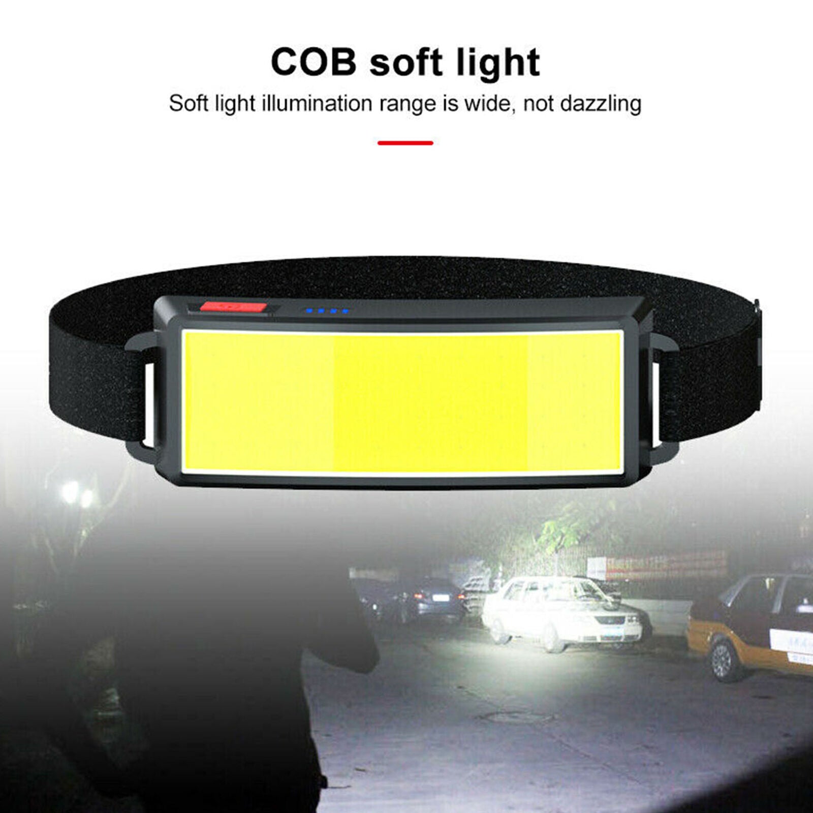 3 Modes COB LED Head Torch USB Rechargeable Headlamp Headlight Waterproof Lamp