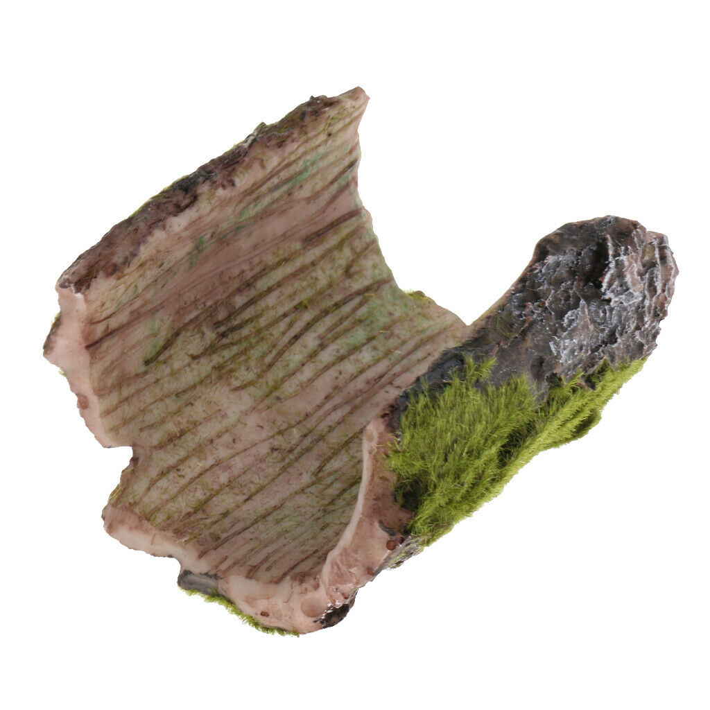 Tree Bark Bends Cave Vivarium Reptile Hide Aquarium Fish Tank Cave