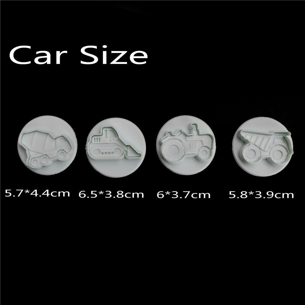 4x Missile Vehicle,Tank,ArmoredCar Sample Cookie CutterFondant Cake Mold M.l8