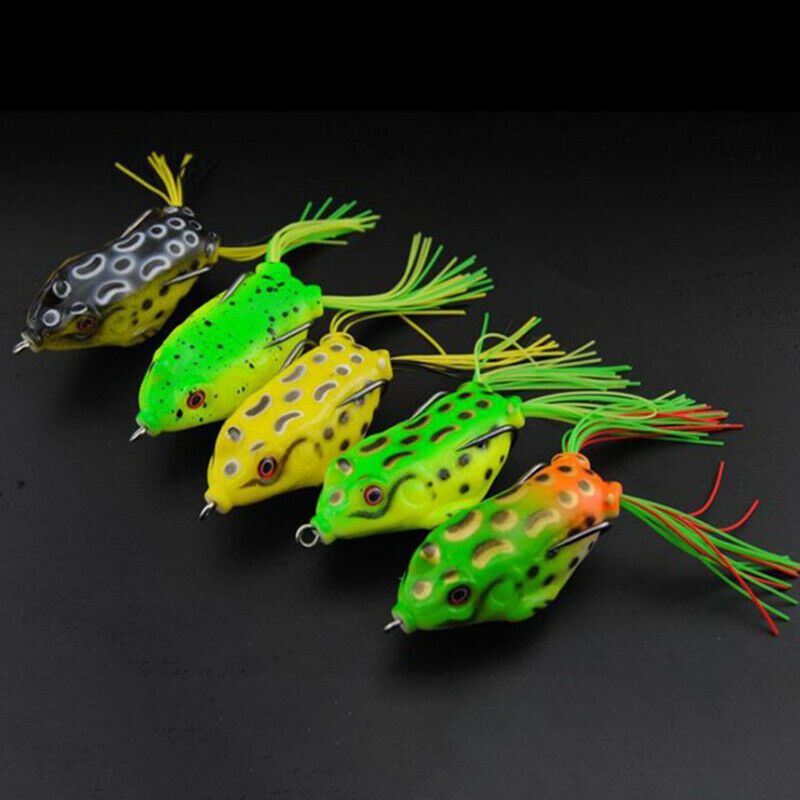 2Pcs/lot Soft Toad Frogs Bass Fishing Lure Hollow Body Top Water Fishing .l8