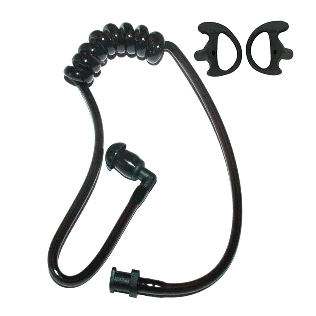 Replacement Covert Acoustic Air Coil Tube w/ Medium Earbuds for 2 Way Radio