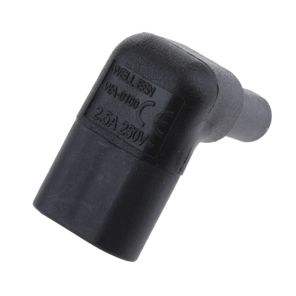 IEC320 C8 to C7 90 degree upward angled right angle AC power adapter.