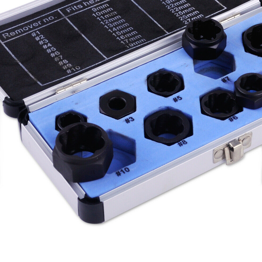 10pcs Damaged Bolt Nut Remover Broken Screw Stud Extractor Removal Tool Case An
