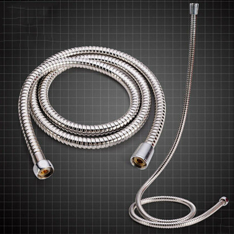 2m Long Stainless Steel Shower Head Hose Handheld For Bathroom Flexible Tube