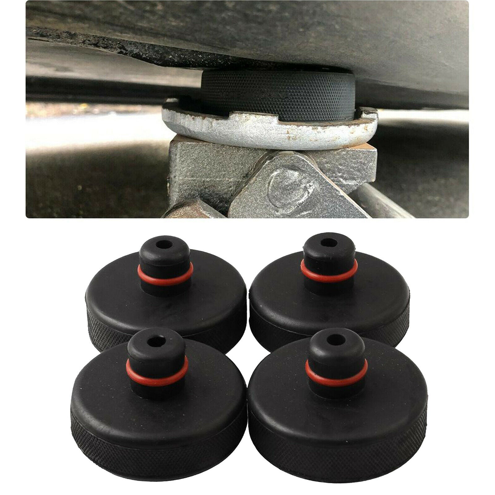 4Pcs Car   Lift Point Pad Adapter Tool for Tesla S/X/3 Rubber Durable