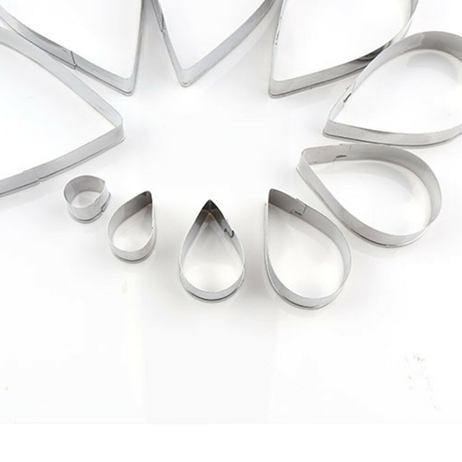 10x Stainless Steel Water Mold Chocolate Cake Jelly Cutter Baking Tool