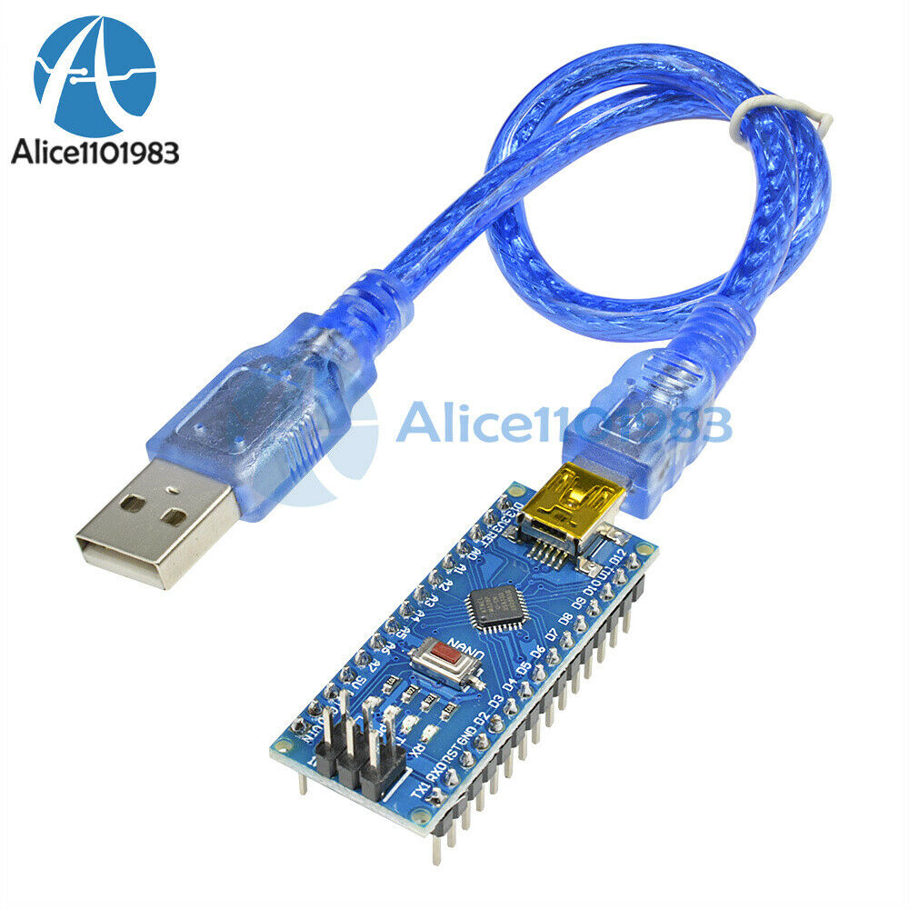 5PCS CH340G USB Nano V3.0 ATmega328P 5V 16M Micro-Controller Board Arduino+Cable