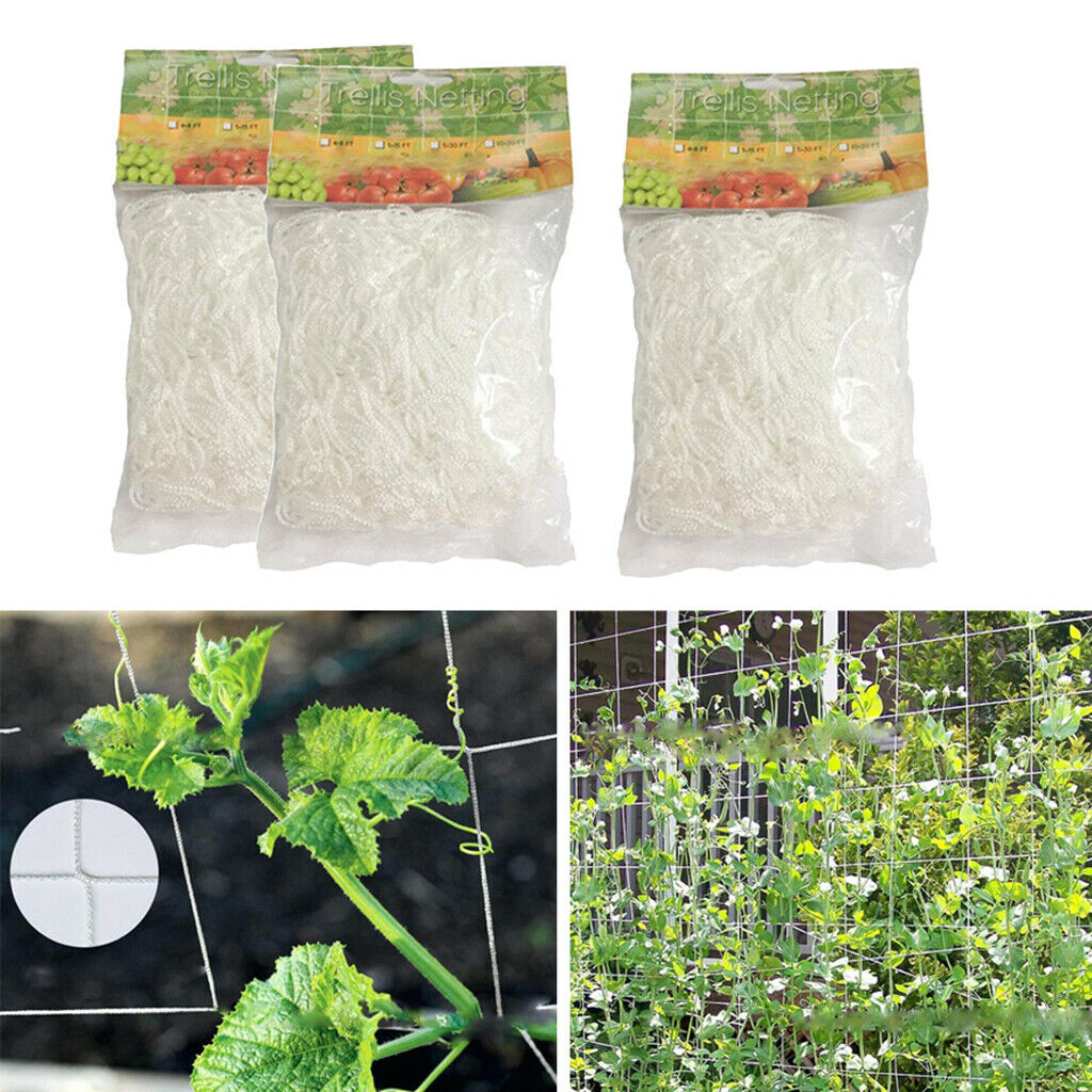 3pcs Nylon Whiite Garden Trellis Netting String Netting Plant Support Net
