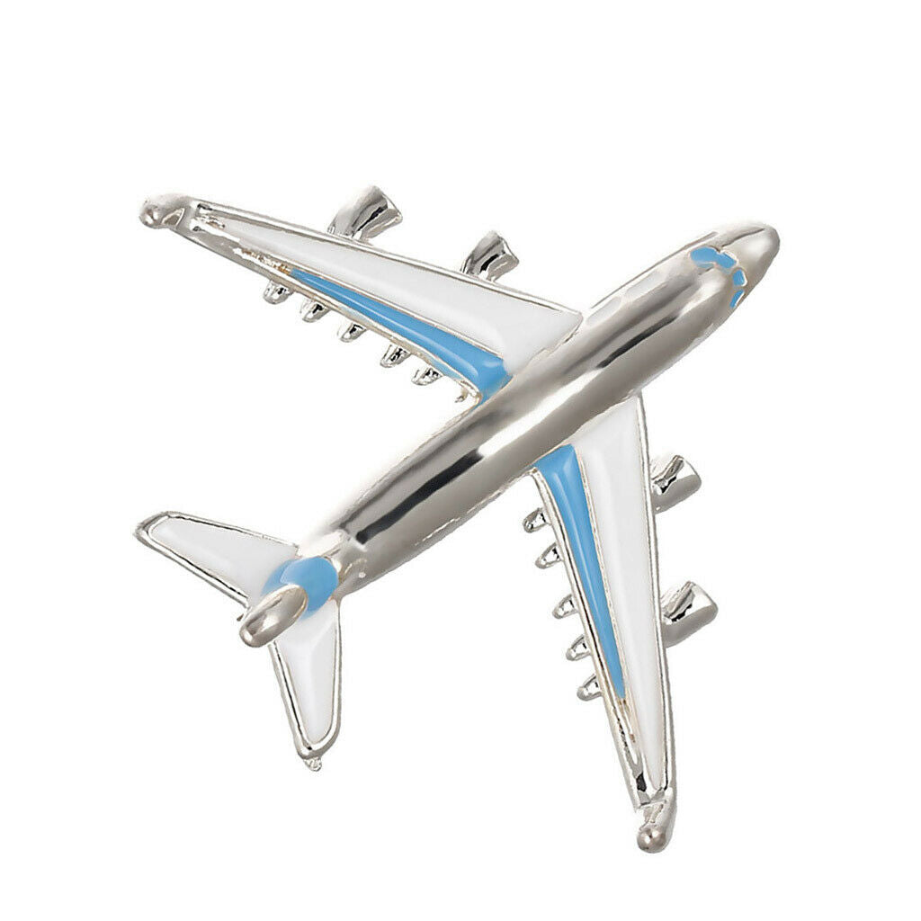 4X Women Men Jewelry Airplane Aircraft Brooch Fashion Corsage Collar Pin Blue