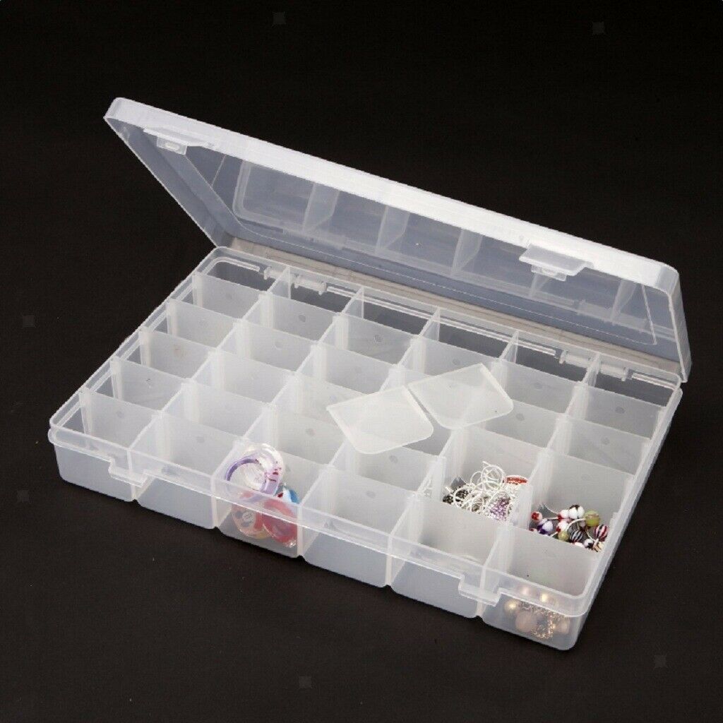 48 Grids Detachable Empty Storage Box Case Nail Art Tips Jewellery Organizer
