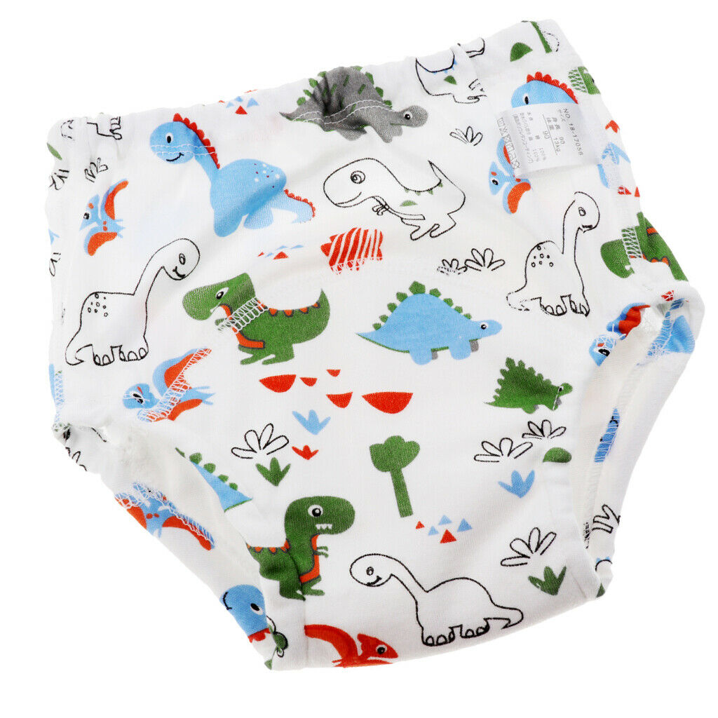 Baby Training Pants Learning Pants Washable Diapers Dinosaurs, M (90cm)