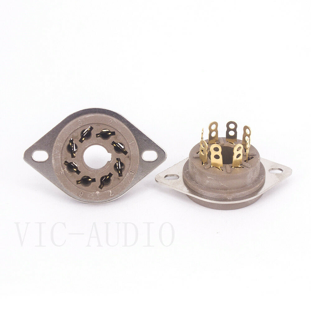 10PCS Bakelite 8Pin Tube Socket For 6V6 6L6 EL34 6N8P KT88 6SN7 Vacuum Tube Amp