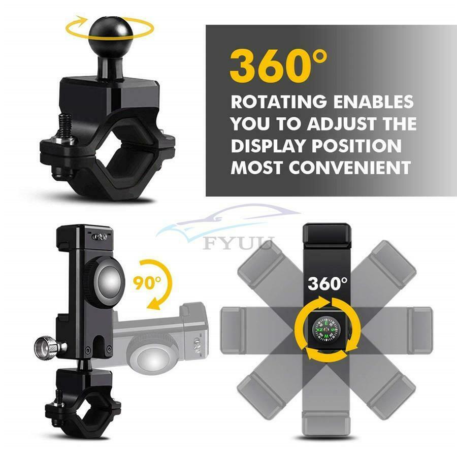 3-IN-1 LED Light Bicycle&Motorcycle 360°Rotation Phone Holder For Mobile Phones