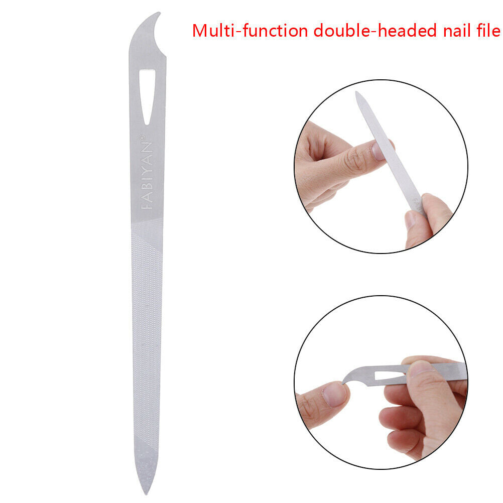 1 Pcs Stainless Steel Nail File Double Sides Thick Nails Pedicure Manicure To XC
