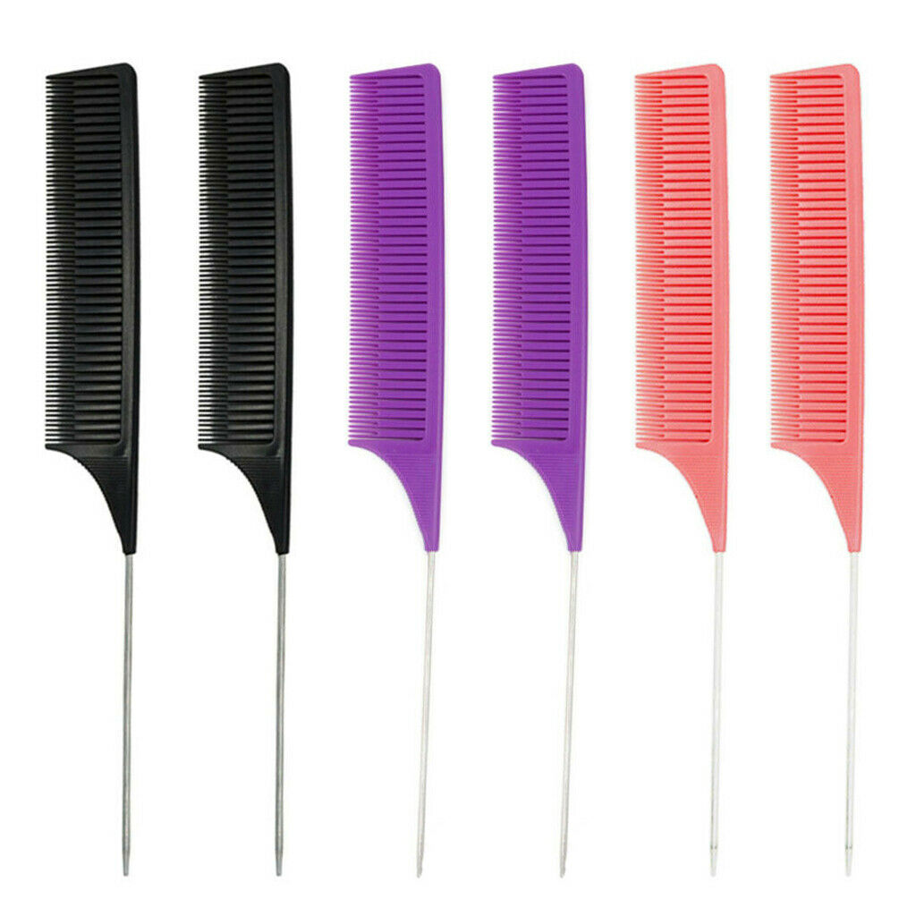 6x ABS Weaving Highlighting Foiling Hair Comb for Dyeing Combs Brush Tool