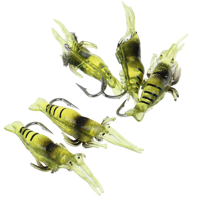 5pcs/lot Shrimp Fishing Lures Artificial Soft Insect Bait Silicone Bai|JCAUJ Kt