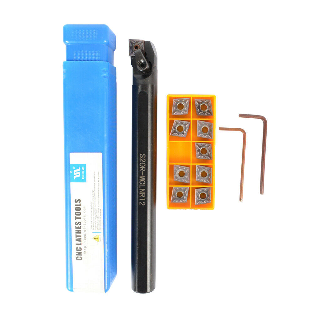S20R-MCLNR12 Boring Bar Holder Lathe Turning Tool + CNMG1204 Blade Insert+Wrench