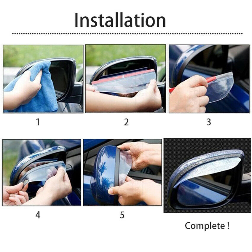 2X Car Carbon Fiber Rear View Side Mirror Rain Board Eyebrow Guard Sun Visor
