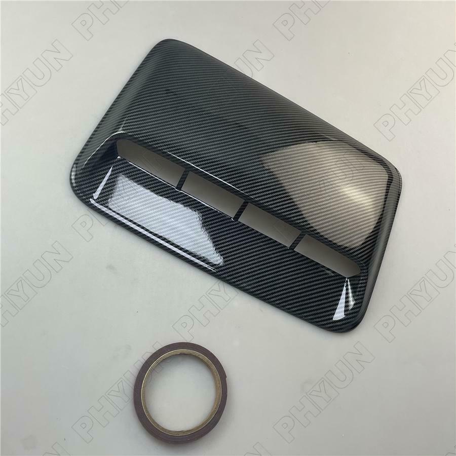 Car SUV Air Flow Intake Hood Scoop Vent Carbon Fiber Look Cover Trim Universal