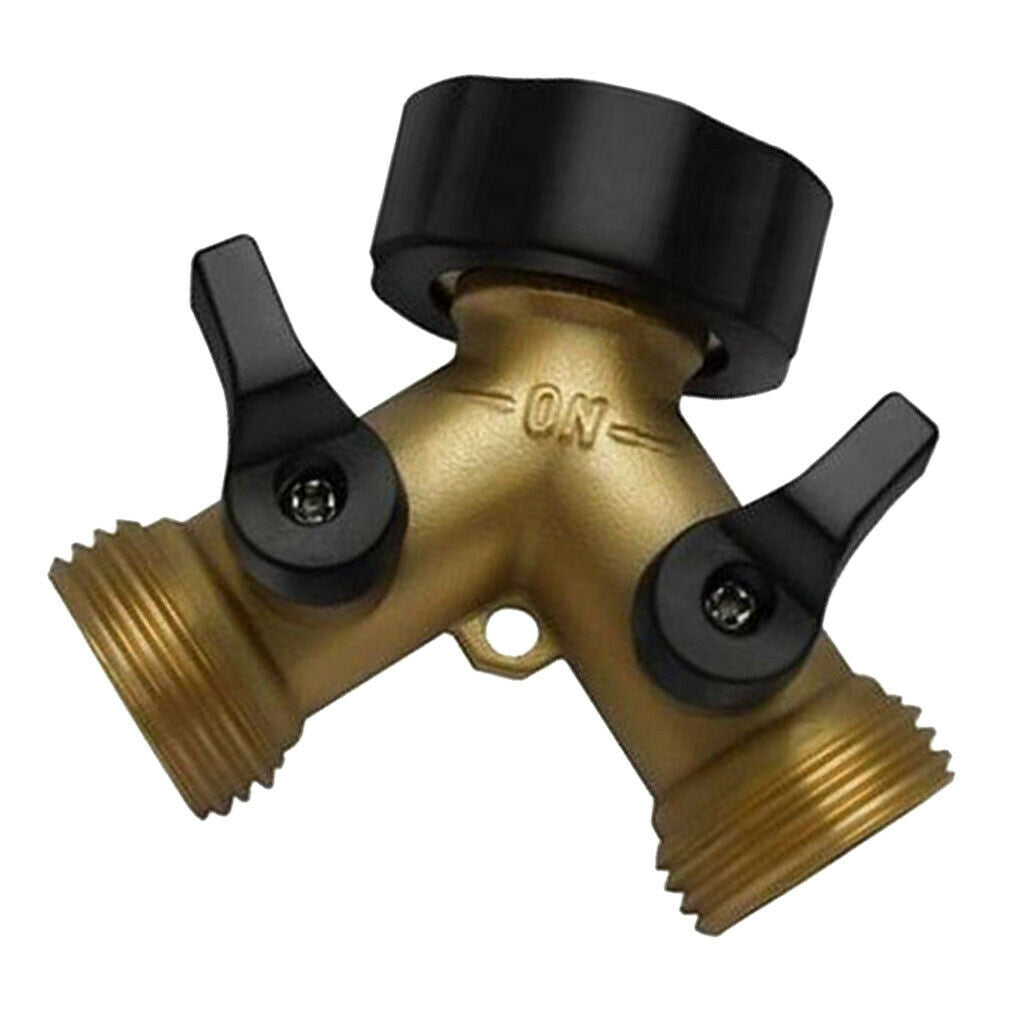 Watering Equipment 3/4 Inch Heavy Duty Brass Garden Hose Splitter Y Valve 2 Way