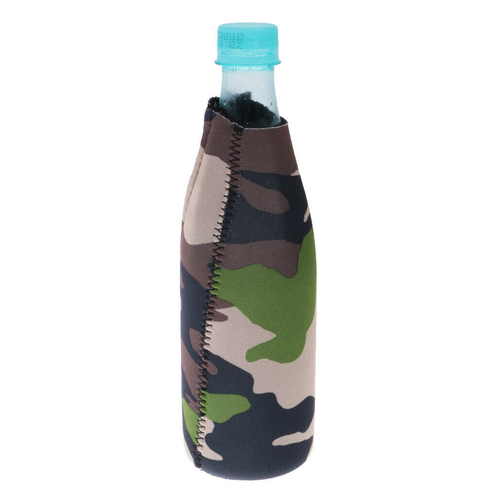 1 Pair Camouflage Beer Wine Bottle Cooler Wrap Neoprene Sleeve Holder Party