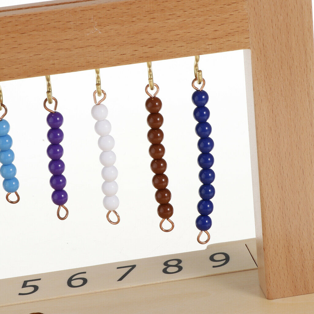 Math Learning Game Bank Game 1-9 Numbers Beads And Number Cards Set